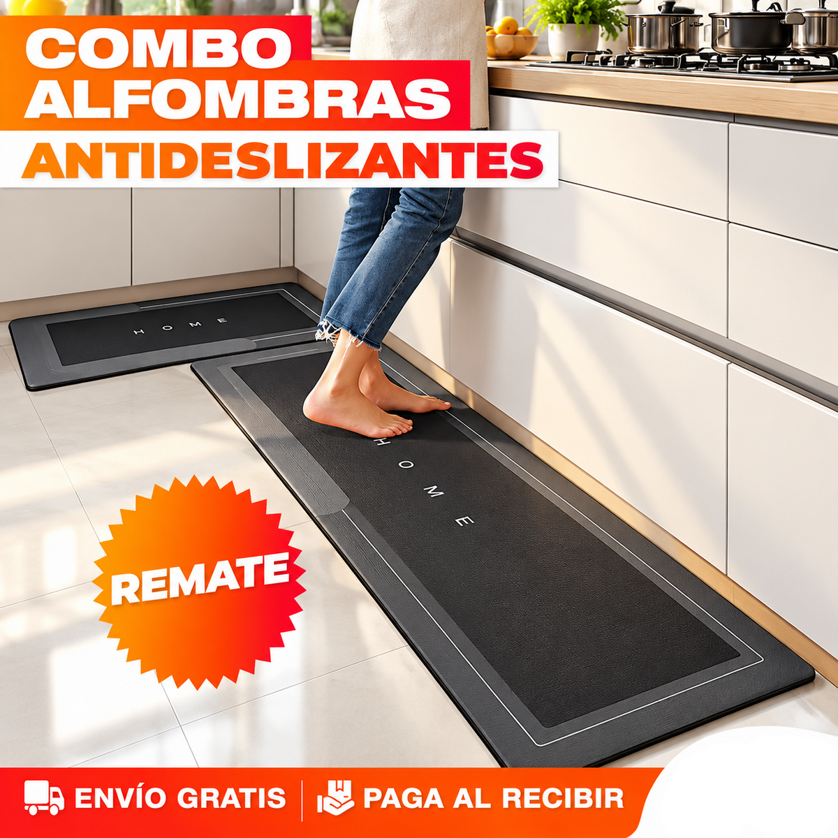 ALFOMBRAS ANTIDESLIZANTES SÚPER ABSORBENTES PARA COCINA Y BAÑO – COMBO X2