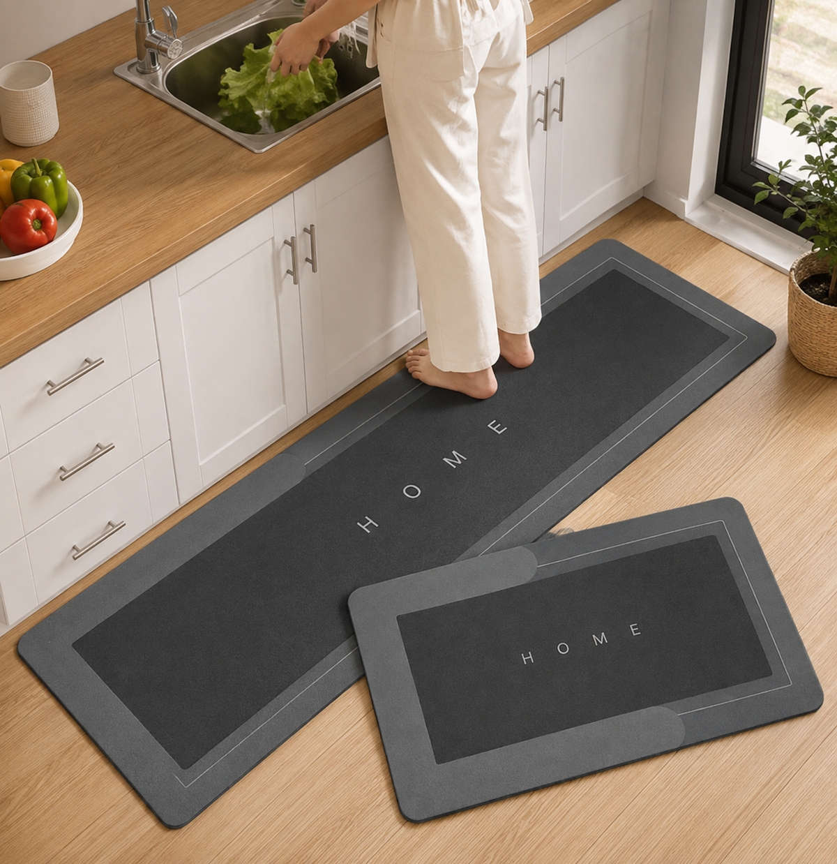 ALFOMBRAS ANTIDESLIZANTES SÚPER ABSORBENTES PARA COCINA Y BAÑO – COMBO X2